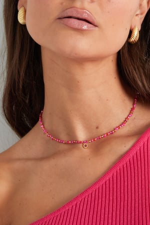 Ciondolo a catena con perline - rosa/arancione h5 Immagine3